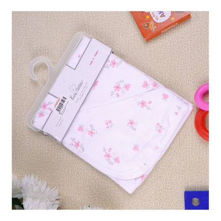 Kids Center Baby Hanger Wrapping Sheet, Soft Cotton Swaddle Blanket for Newborns, White Multi - Main Image