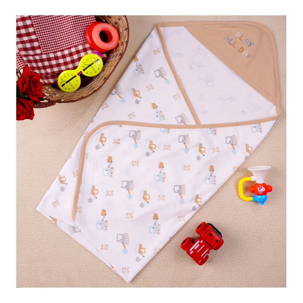 Kids Center Baby Hanger Wrapping Sheet, Soft Cotton Swaddle Blanket for Newborns, Beach - Image 2