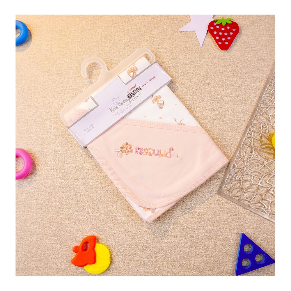 Kids Center Baby Hanger Wrapping Sheet, Soft Cotton Swaddle Blanket for Newborns, Peach Multi - Main Image