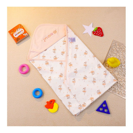 Kids Center Baby Hanger Wrapping Sheet, Soft Cotton Swaddle Blanket for Newborns, Peach Multi - Image 2