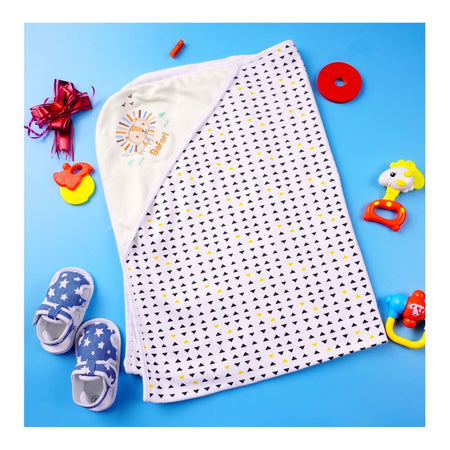 Kids Center Safari Baby Wrapping Sheet, Soft Cotton Swaddle Blanket for Newborns, Yellow Multi - Image 2