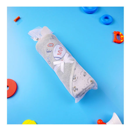 Kids Center Game Day MVP Baby Wrapping Sheet, Soft Cotton Swaddle Blanket for Newborns, Multi Grey - Main Image