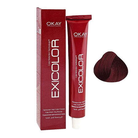 Okay Professionel Exicolor Permanent Hair Color Cream - Salon Quality Hair Dye, 60Ml No.5.65 Ruby Red - Main Image