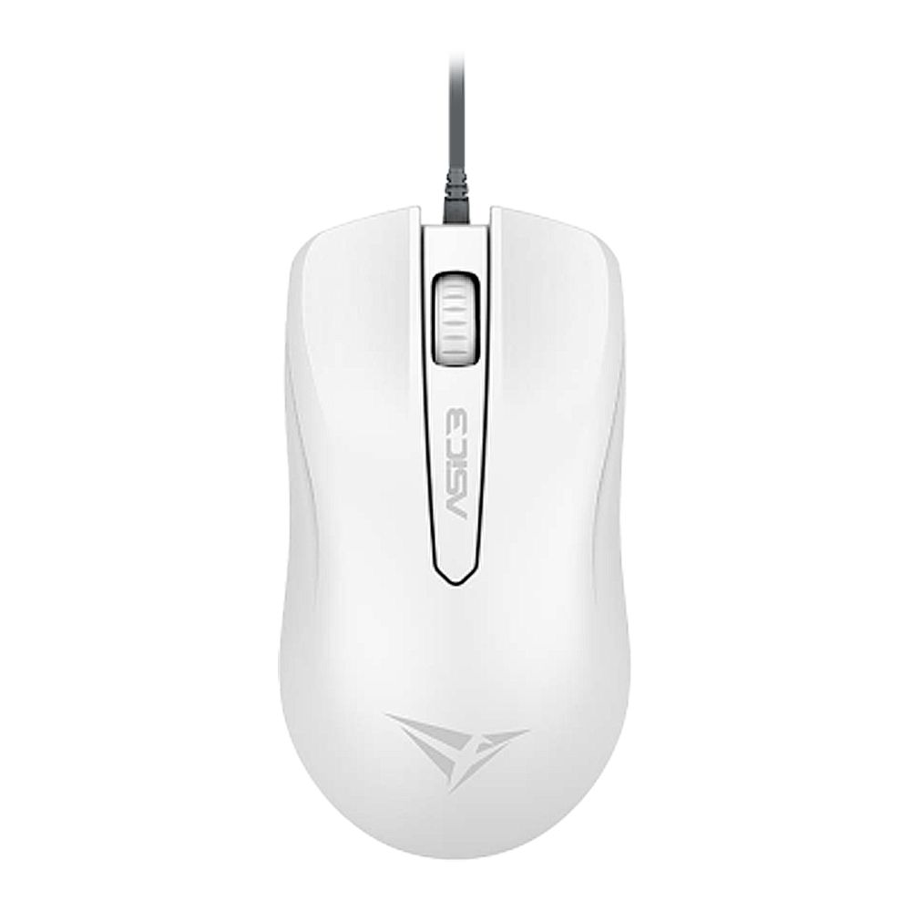 Alcatroz Asic 3 High-Resolution 1600 CPI USB Optical Wired Mouse, White - Main Image