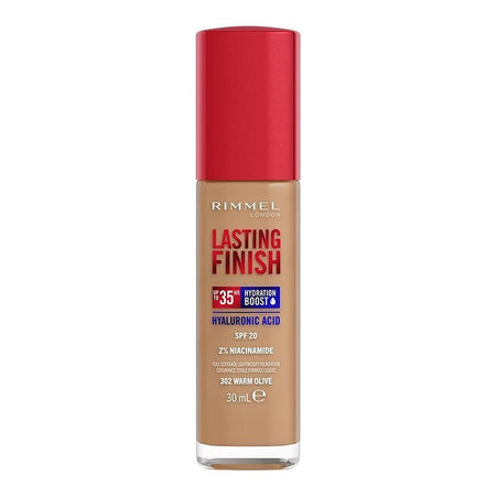 Rimmel Lasting Finish Upto 35H Hydration Boost Liquid Foundation, 30ml, 302 Warm Olive - Image 2