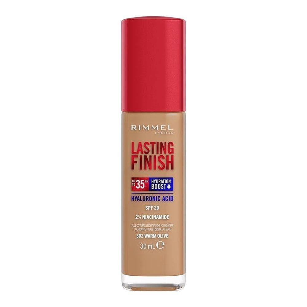 Rimmel Lasting Finish Upto 35H Hydration Boost Liquid Foundation, 30ml, 302 Warm Olive - Image 2