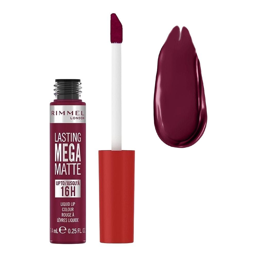 Rimmel Lasting Mega Matte Upton 16H Liquid Lipstick, 7.4ml, 940 Rock Me Purple - Main Image