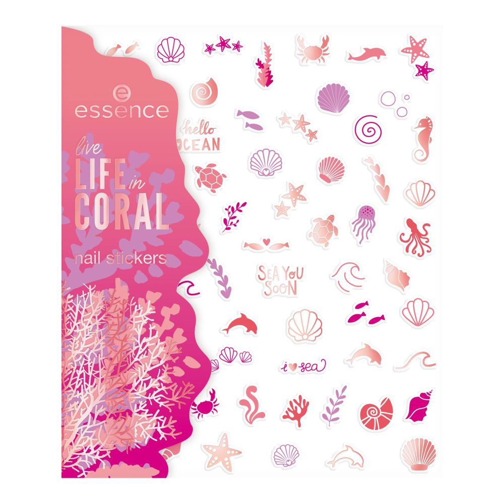 Essence Live Life In Coral Nail Stickers, 01 It's A Reef Of Happiness! - Main Image