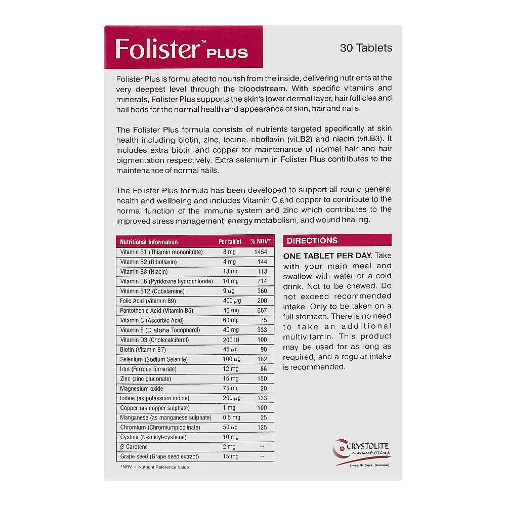 Folister Plus Tablets, Box (30 Tablets) - Image 2