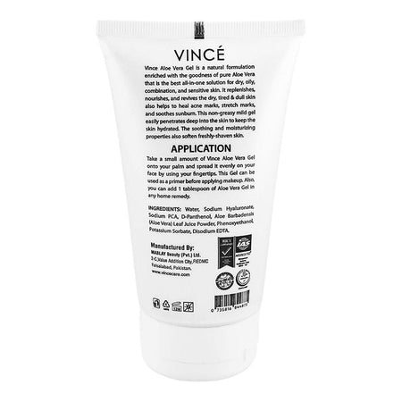 Vince Naturex Aloe Vera Gel, Fragrance-Free, For All Skin Types, 120ml - Image 2