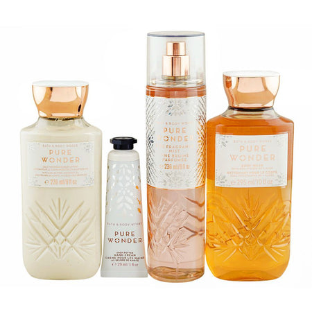 Bath & Body Works Pure Wonder Gift Set: 295ml Body Wash+29ml Hand Cream+236ml Lotion+236ml Body Mist, For Women, 4-Pack - Main Image