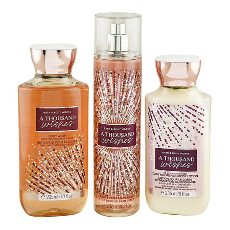 Bath & Body Works A Thousand Wishes Gift Set: 295ml Body Wash+236ml Body Lotion+236ml Body Mist, For Women, 3-Pack - Main Image