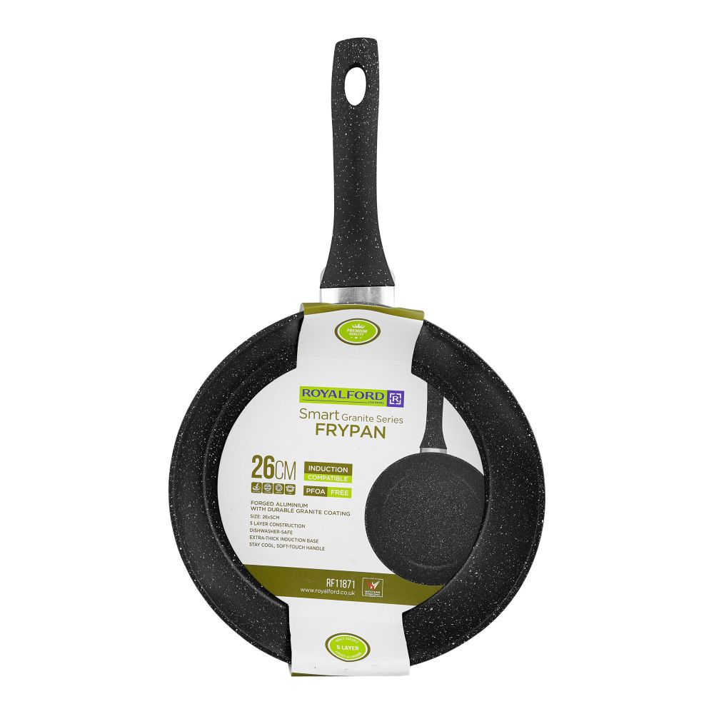 Royalford Smart Granite Series Frypan, 26cm, Grey, RF11871 - Image 2