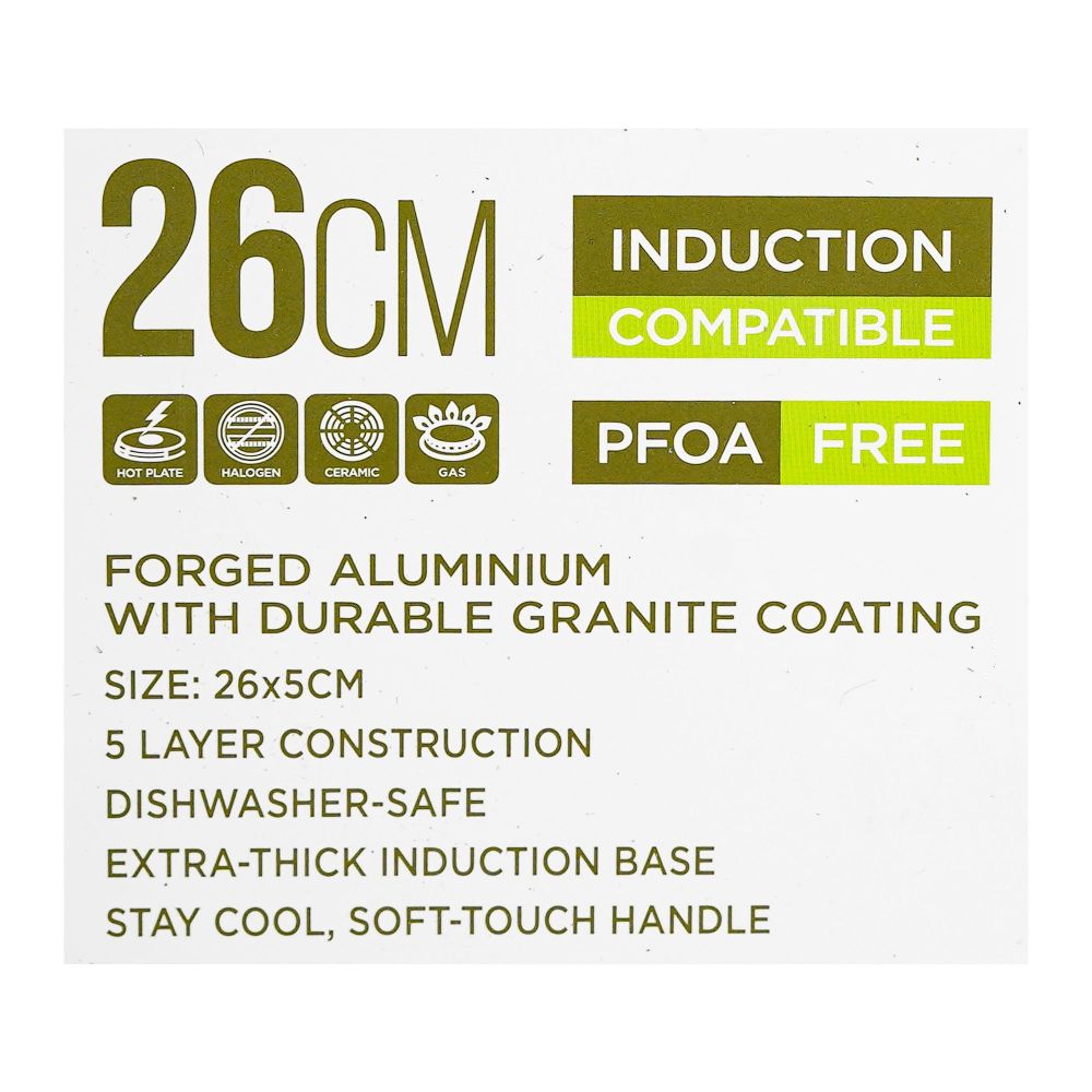 Royalford Smart Granite Series Frypan, 26cm, Grey, RF11871 - Image 4