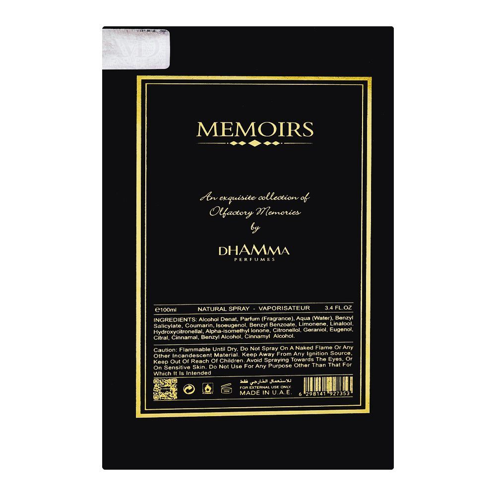 Dhamma Memoirs Oud Journey Parfum, For Men & Women, 100ml - Image 3