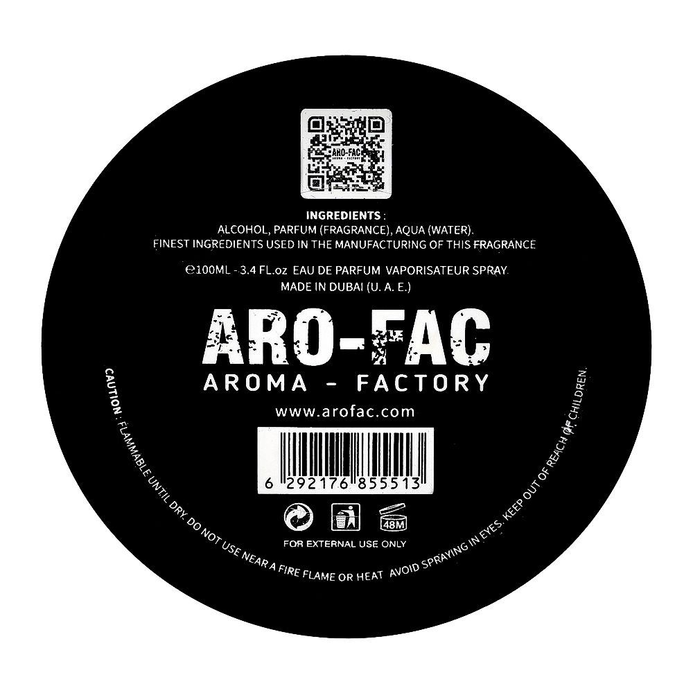 Aro-Fac Sugar Chrome, Eau De Parfum, For Men & Women, 100ml - Image 3