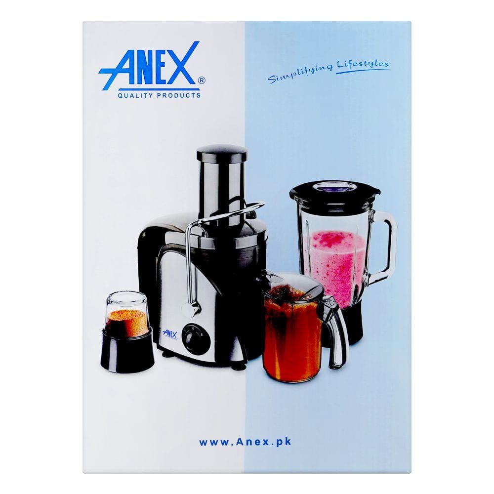Anex Deluxe Juicer Blender Grinder, 600W, Black, AG-181 - Image 3