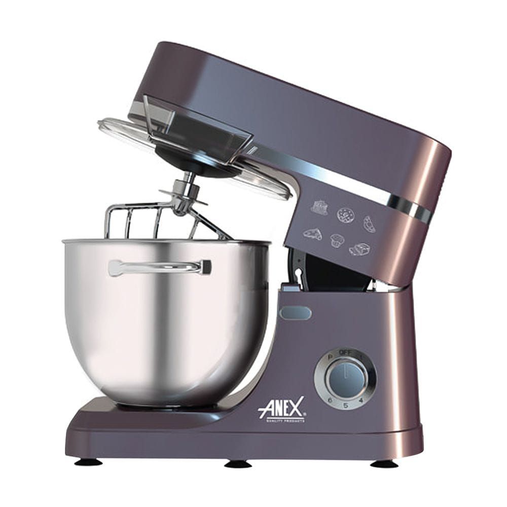 Anex Deluxe Stand Mixer, 1500W, 7 Liter Stainless Steel Bowl, Black, AG-820 - Main Image