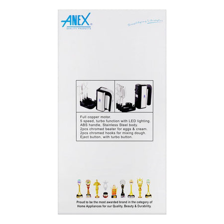 Anex Deluxe Hand Mixer, 450W, Black, AG-821 - Image 4
