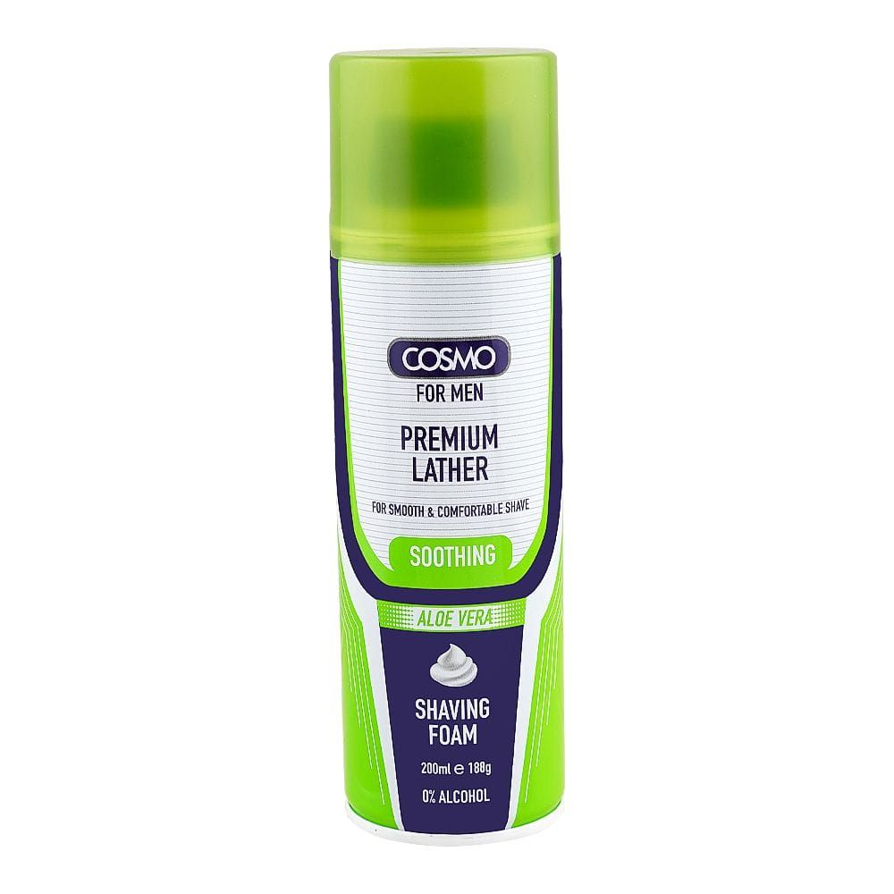 Cosmo Men Soothing Aloe Vera Shaving Foam, 200ml - Main Image