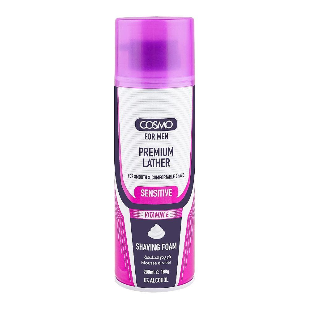 Cosmo Men Sensitive Vitamin E Shaving Foam, 200ml - Main Image