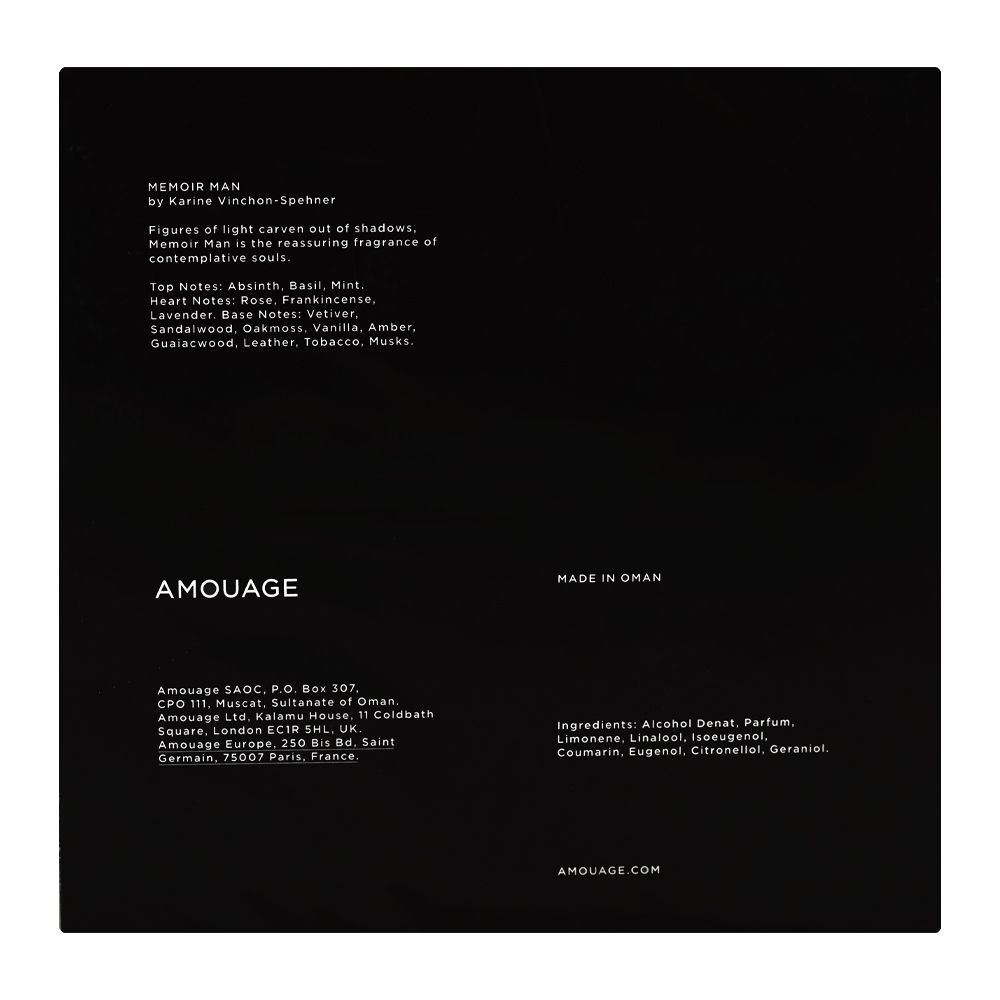 Amouage Memoir, Eau De Parfum, For Men, 100ml - Image 3