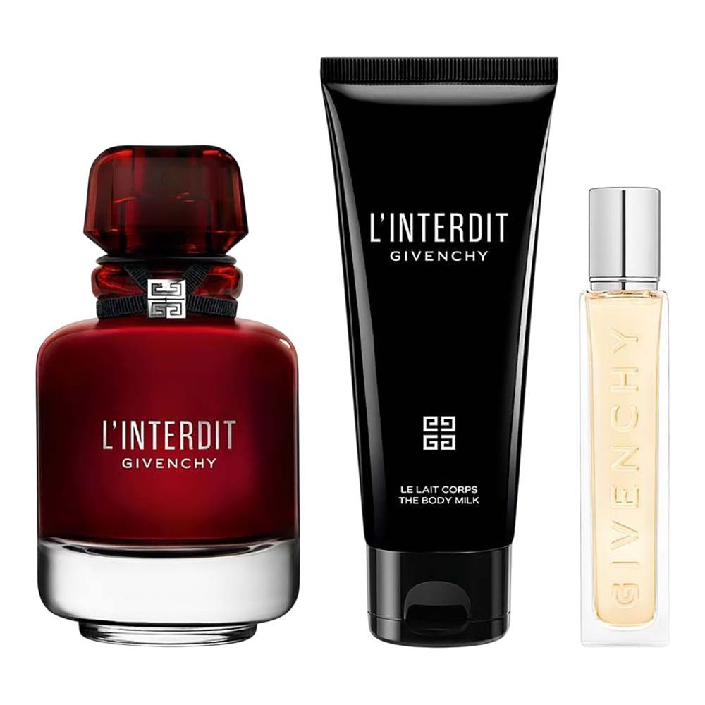 Givenchy L'Interdit Gift Set: Eau De Parfum 80ml+Body Milk 75ml+Travel Spray 12.5ml, For Women, 3-Pack - Main Image