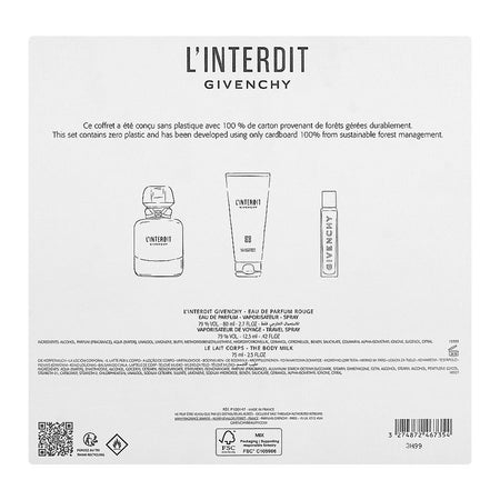 Givenchy L'Interdit Gift Set: Eau De Parfum 80ml+Body Milk 75ml+Travel Spray 12.5ml, For Women, 3-Pack - Image 3
