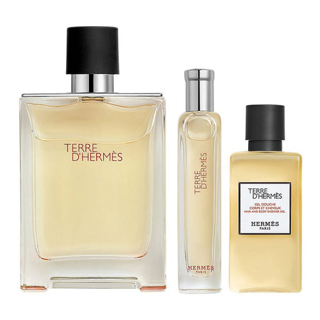 Hermes Terre D'Hermes Gift Set: Parfume 100ml + Parfume 15ml + Shower Gel 40ml, For Men, 3-Pack - Main Image