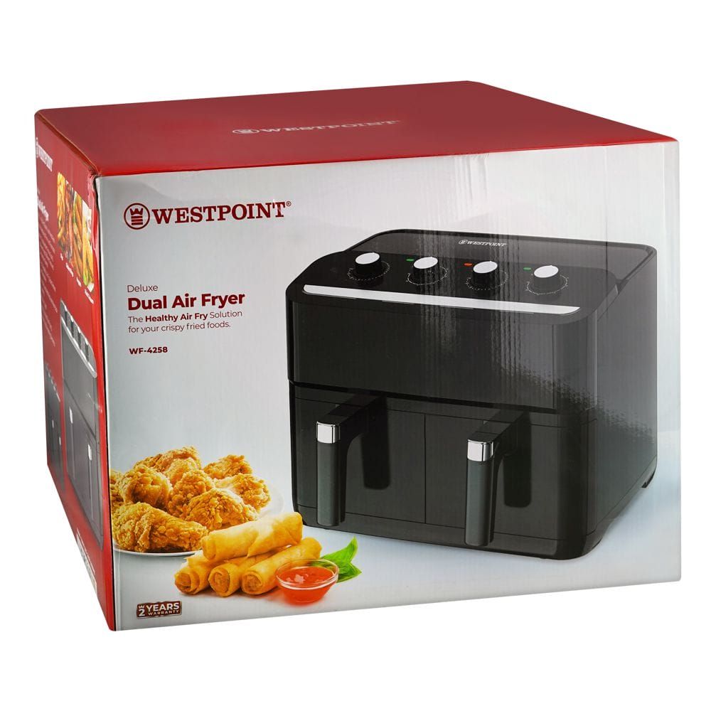 West Point Deluxe Double Basket Dual Air Fryer, 2x1150W, 2x4.5 Liter, WF-4258 - Image 2