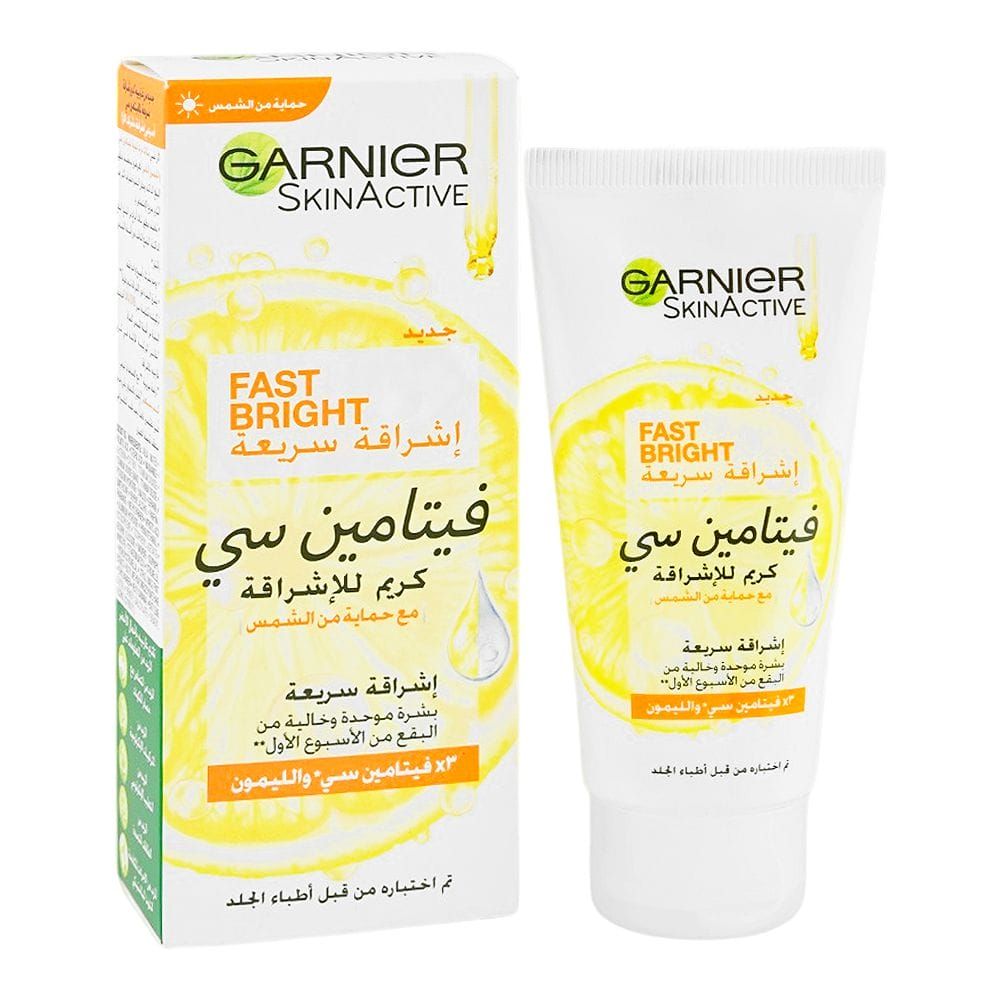 Garnier SkinActive Fast Bright Vitamin C & Lemon Day Cream with UV Filter, 50ml - Main Image