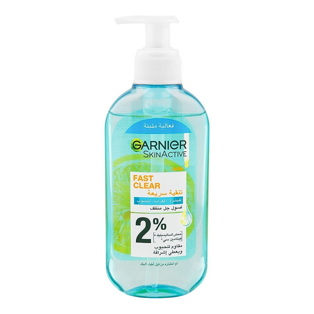 Garnier SkinActive Fast Clear Gel Face Wash with Salicylic Acid, 200ml - Main Image