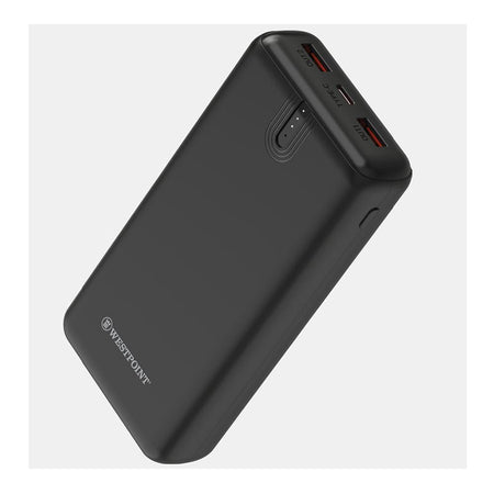 West Point Mega Power Bank, 20000mAh Battery, 22.5W Fast Charging, White, WP-2000 - Main Image