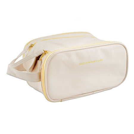Large Waterproof Leather Makeup Bag, Portable Travel Cosmetic Organizer, White - Image 2