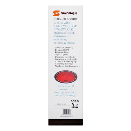 Sayona Infrared Cooker, 2000W, SIC-4646 - Image 3