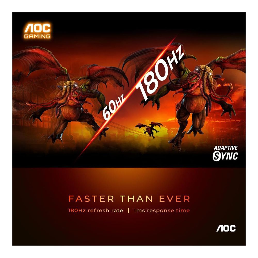 AOC 27" 3-Sided Frameless LED Gaming Monitor, Adaptivesync, 180Hz, 27G15N - Image 2