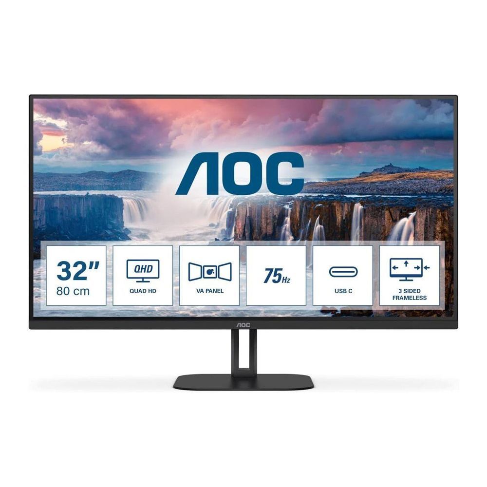 AOC 32" Frameless LED Monitor, Freesync, 75Hz, Q32V5CE - Main Image