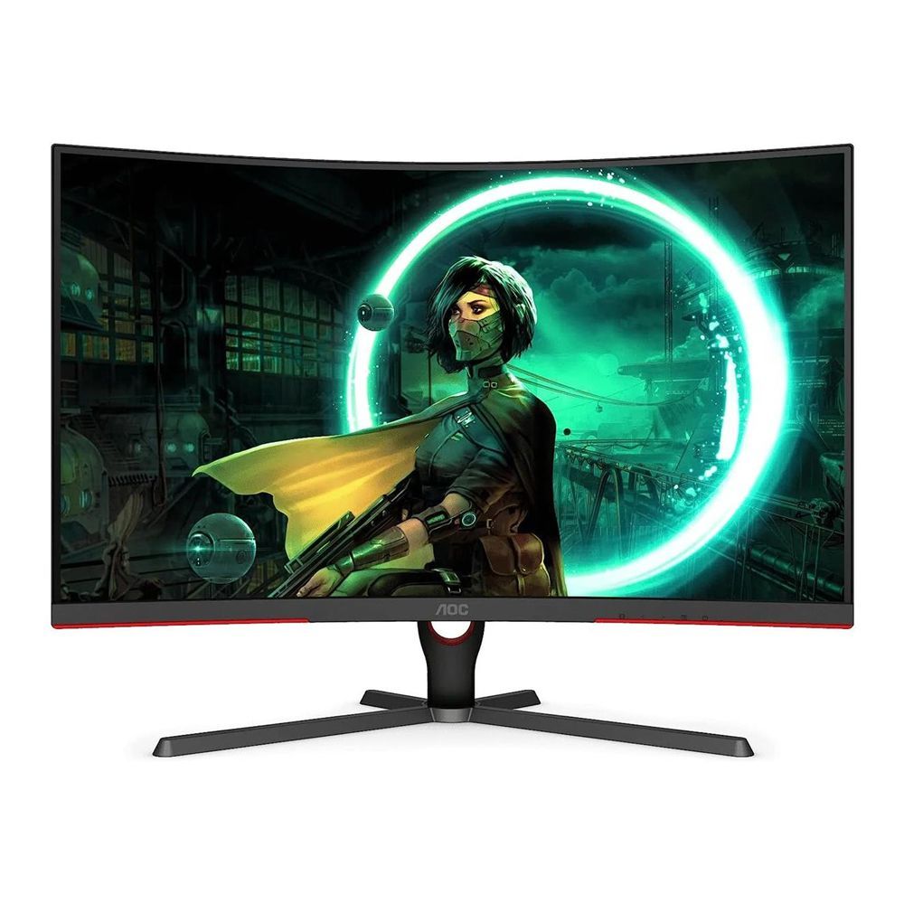 AOC 32" 3-Sided Frameless Design Curved QHD LED Gaming Monitor, Freesync Premium, 165Hz, CQ32G3SE - Main Image