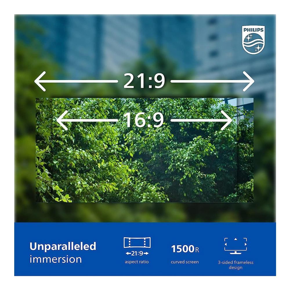 Philips 34" Curved Ultra-Wide LED Monitor with 5.0 Megapixel Built-In Windows Webcam, 34E1C5600HE - Image 4