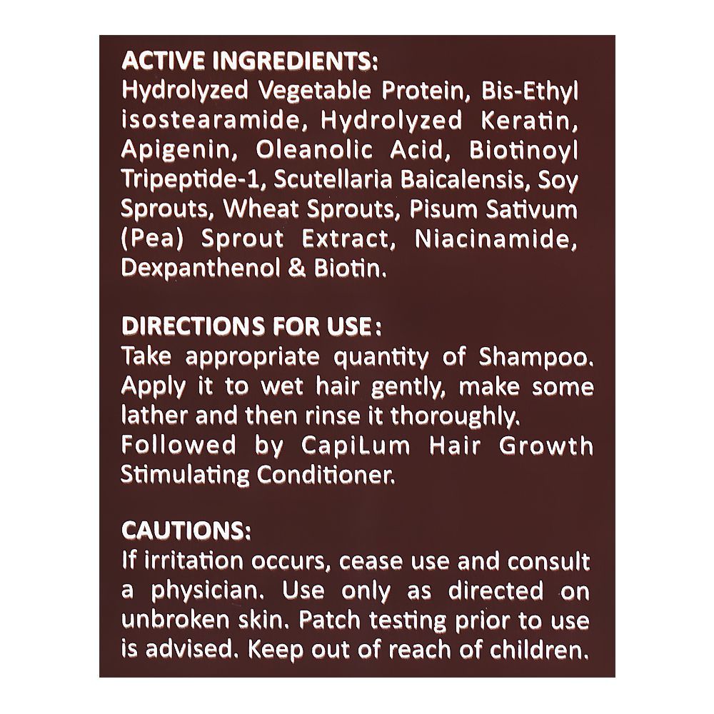 Capilum Hair Growth Stimulating Shampoo, Prevents Hair Loss, 100ml - Image 4