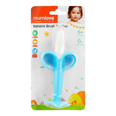 Mum Love Banana Brush Teether, BPA Free, For 6+ Months, Blue, A004 - Main Image