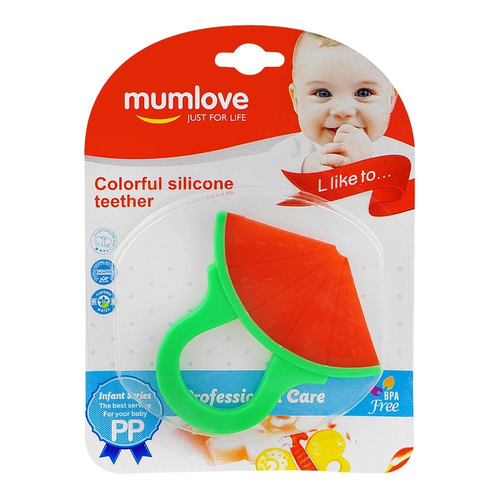 Mum Love Watermelon Colorful Silicone Teether, BPA Free, Red, A6125 - Main Image