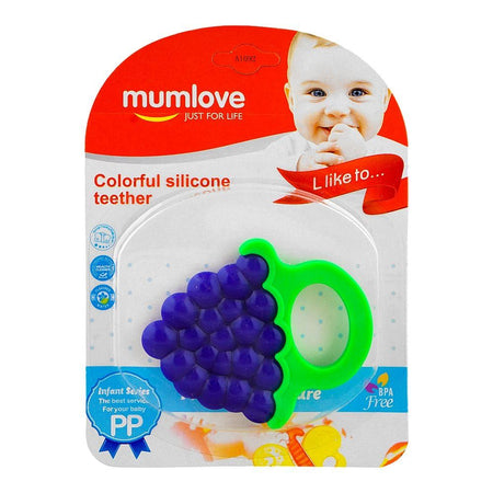 Mum Love Grape Colorful Silicone Teether, BPA Free, Blue, A6125 - Main Image