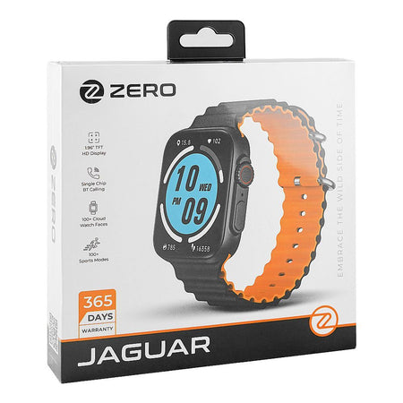 Zero 1.96" TFT HD Display Jaguar Smart Watch, IP67 Water Resistant, Black & Orange - Image 2