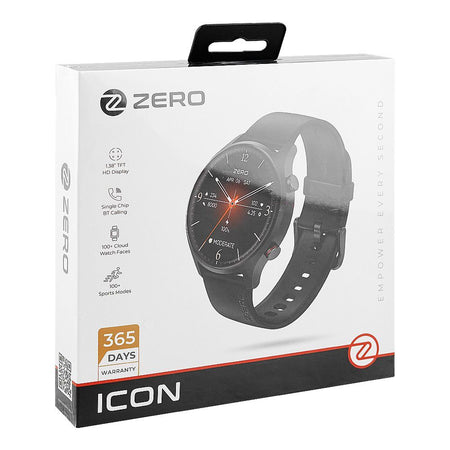 Zero 1.38" TFT HD Display Icon Smart Watch, IP68 Water Resistant, Jet Black - Image 2