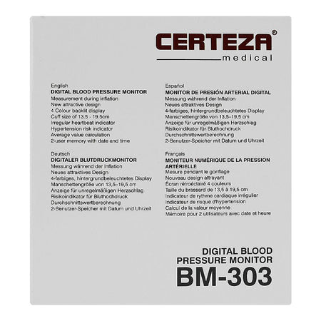 Certeza Digital Blood Pressure Monitor, BM-303 - Image 3