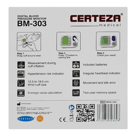 Certeza Digital Blood Pressure Monitor, BM-303 - Image 4