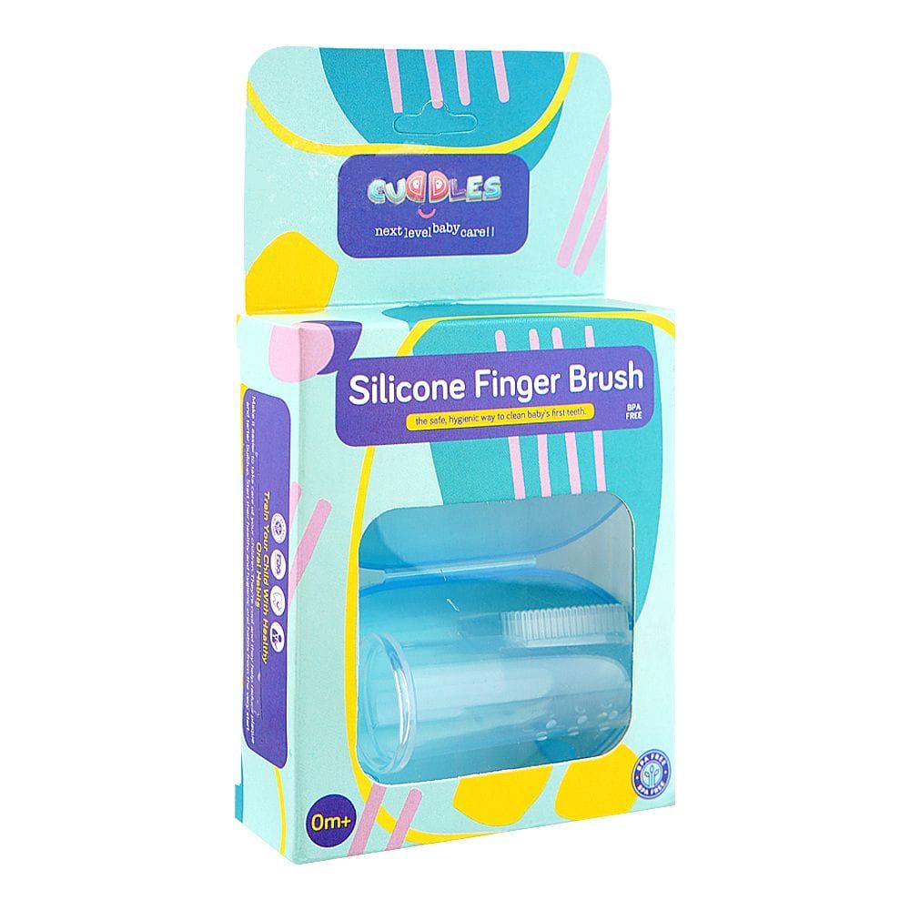 Cuddles Silicone Finger Brush, BPA Free, For 0+ Months, Blue - Image 2