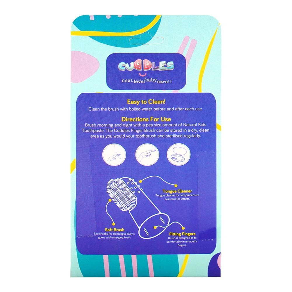 Cuddles Silicone Finger Brush, BPA Free, For 0+ Months, Blue - Image 3