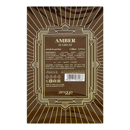 Zimaya Amber Is Great, Eau De Parfum, For Men & Women, 100ml - Image 2